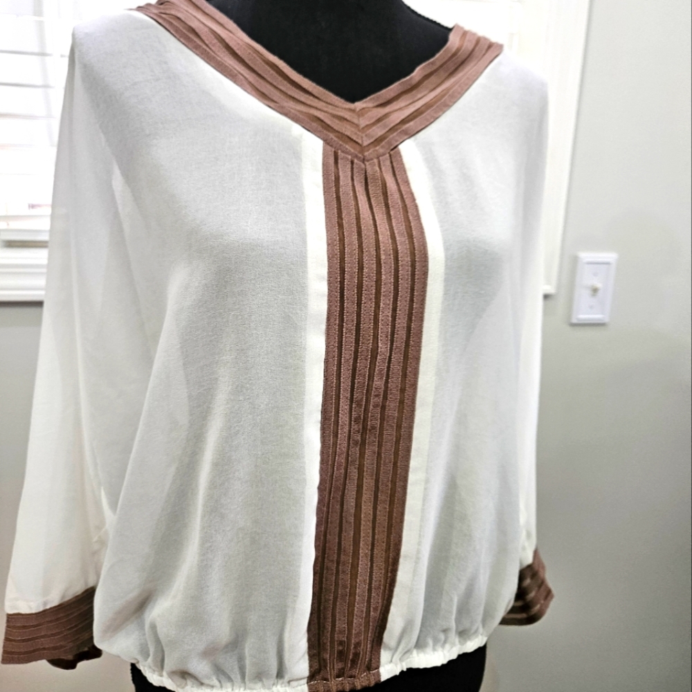 My Michelle Top ...size XL..Brown and cream color